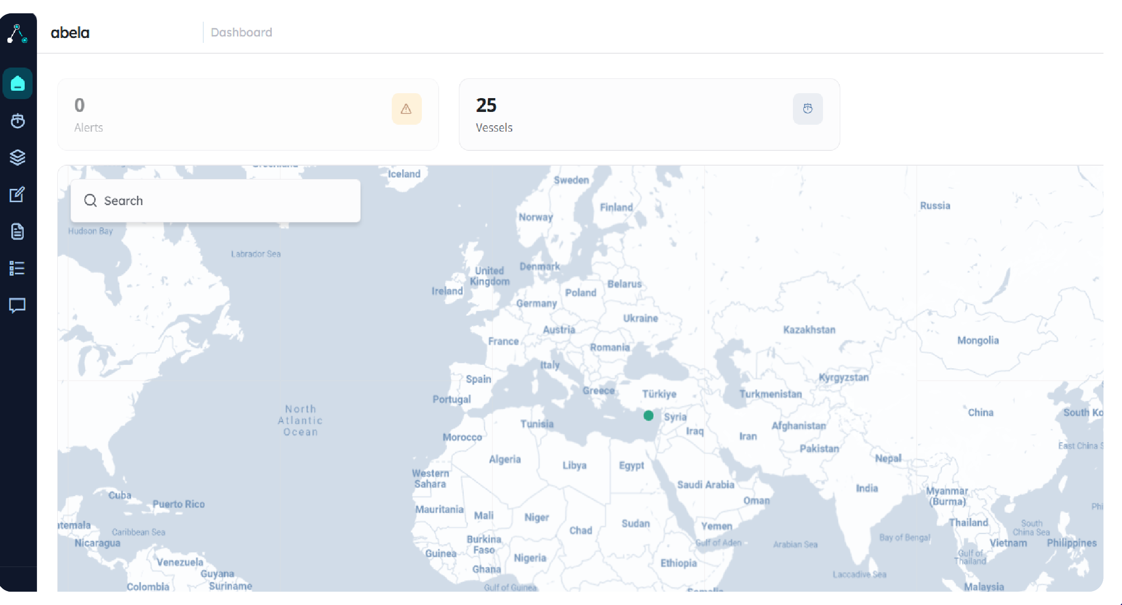 abela.io fleet overview with map and site summaries